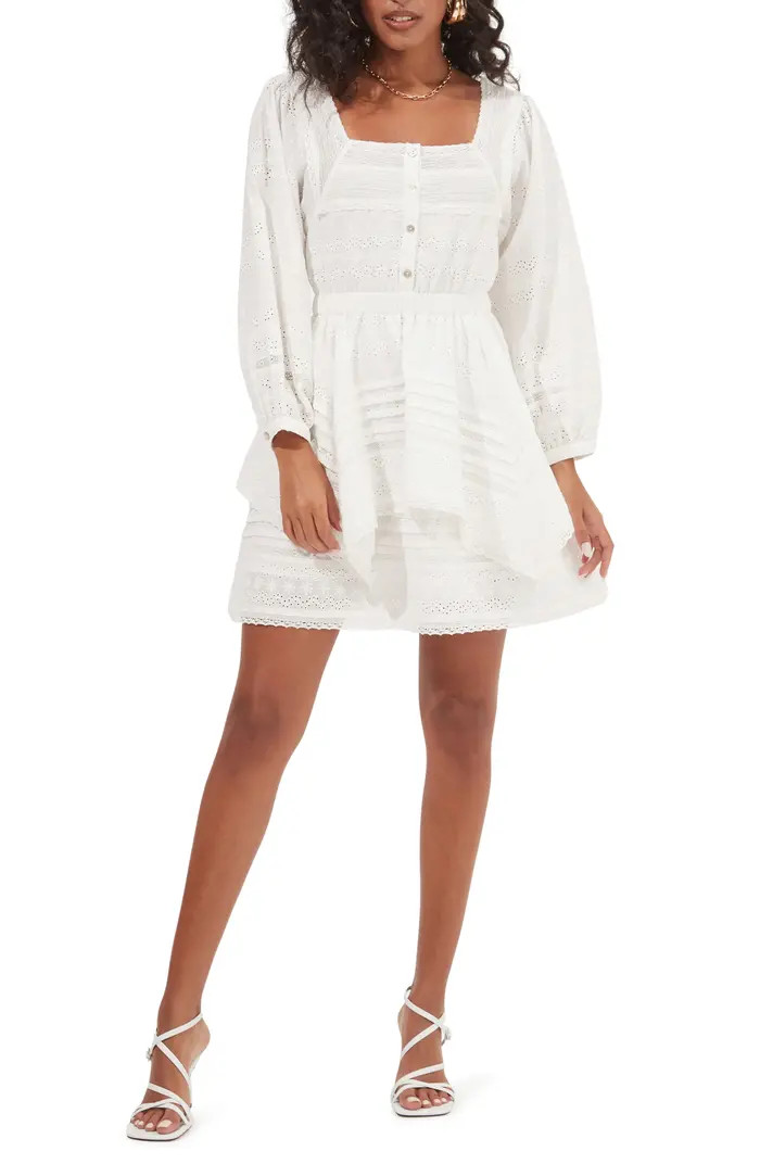 ASTR the Label Pacoima Pleat Ruffle Square Neck Dress | Nordstrom | Nordstrom