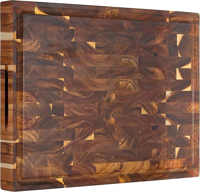Amazon.com: AZRHOM Large Thick End Grain Acacia Wood Butcher Block 17x13x1.5 in Wood Cutting Boar... | Amazon (US)