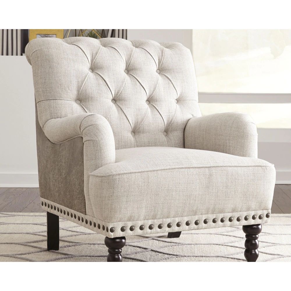 Tartonelle Vintage Casual Ivory/Taupe Accent Chair (As Is Item) (Ivory/Taupe) | Bed Bath & Beyond