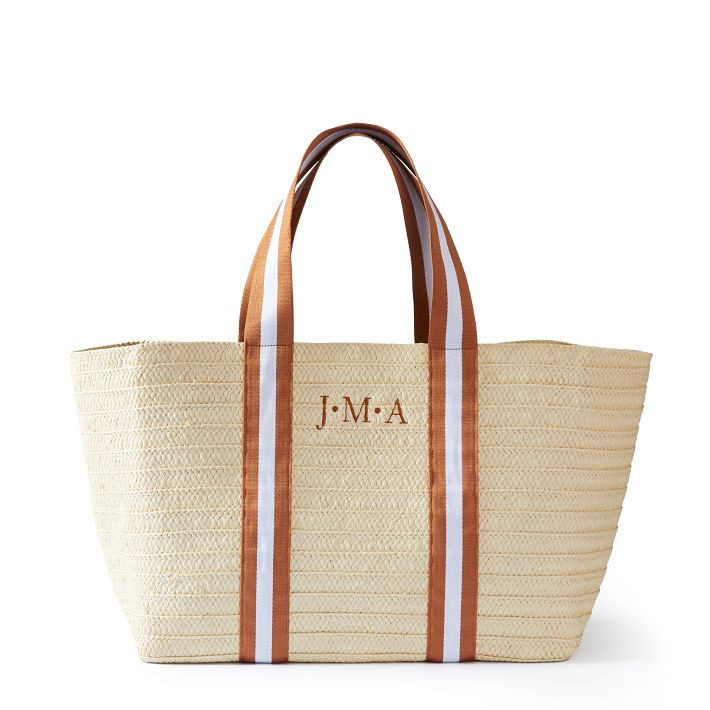 Oversized Ribbon Straw Beach Tote | Mark and Graham