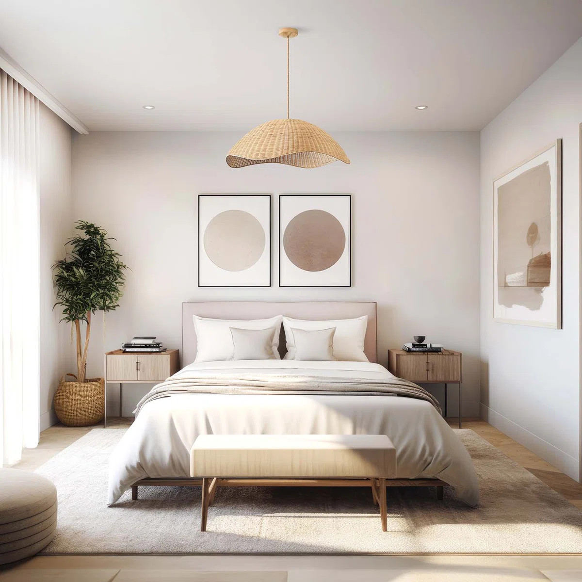 Bay Isle Home™ Nana Vermiculate Rattan Pendant Light - 24" Wide Natural Brown Rattan Plug-In or... | Wayfair North America