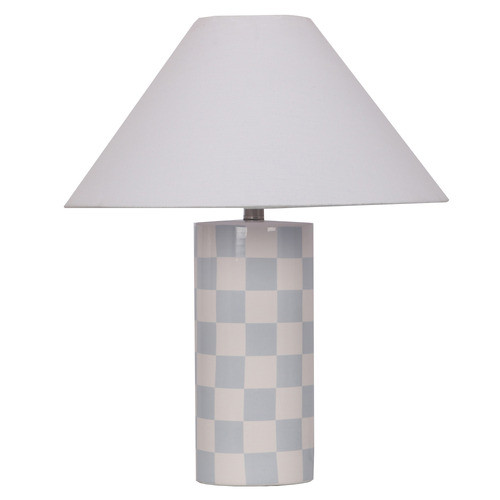 Emelia Check Ceramic Table Lamp | Temple & Webster AU