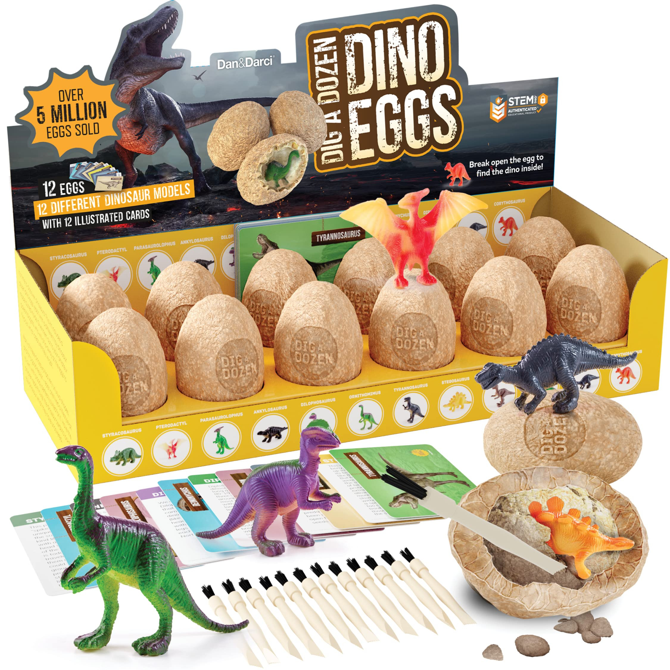 Dan&Darci Dig a Dozen Dino Egg Kit for Kids - Dinosaur Toys Gift 3-12 Year Old - 12 Eggs & Surpri... | Amazon (US)