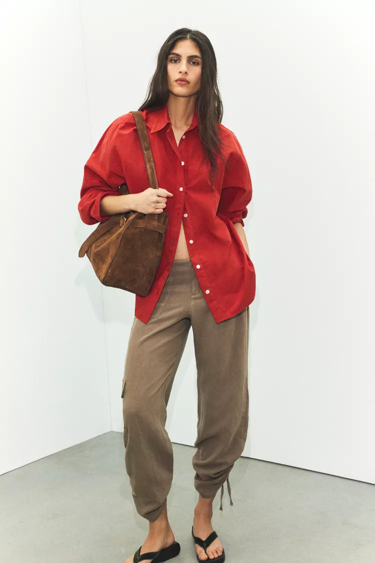 WASHED POPLIN OVERSIZED SHIRT | Zara US