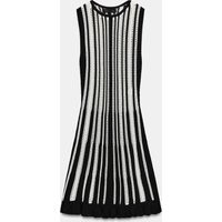 Zara - Striped Knit Mini Dress - Black / White - M - Woman | Zara US