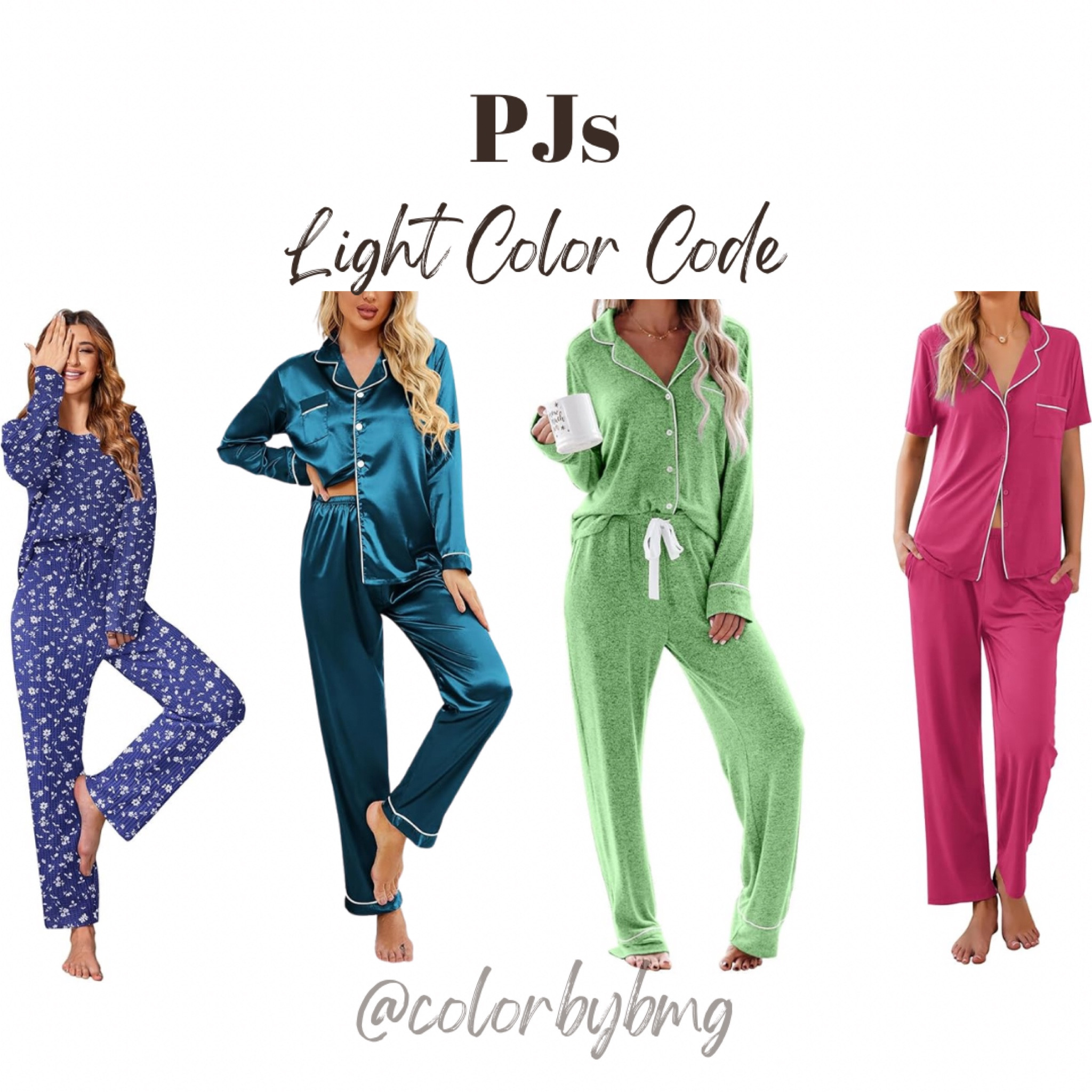 
Light Color Code Pajamas:

1. Blue Floral Print
2. Peacock Blue
3. Lake Green
4. Pink

Light Summer, Light Spring 



#LTKSeasonal #LTKGiftGuide #LTKHoliday