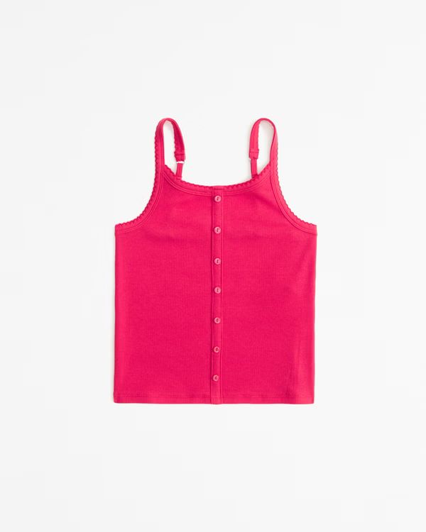 essential button-through rib cami | Abercrombie & Fitch (US)