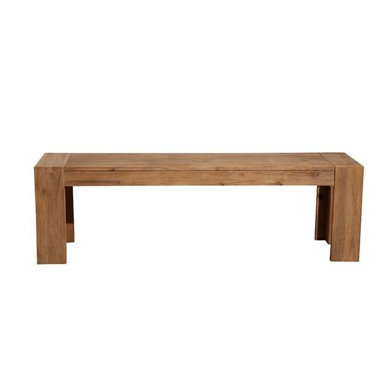 Benzara BM186134 Solid Acacia Wood Bench with Bracket Legs, Brown - 18 x 58 x 16 in. - Walmart.co... | Walmart (US)