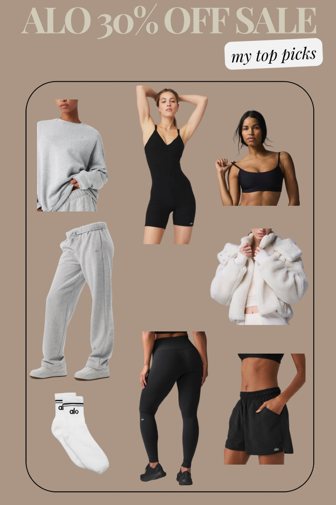 Alo Yoga 30% off site-wide sale
My Top Picks

#LTKActive #LTKFindsUnder100 #LTKFitness