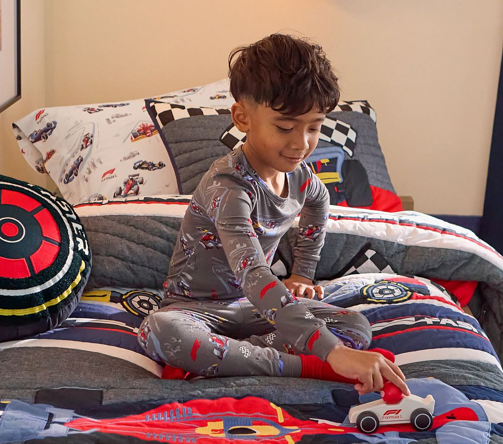 Formula 1\u00ae Bamboo Viscose Tight Fit Kid Pajama Set | Pottery Barn Kids
