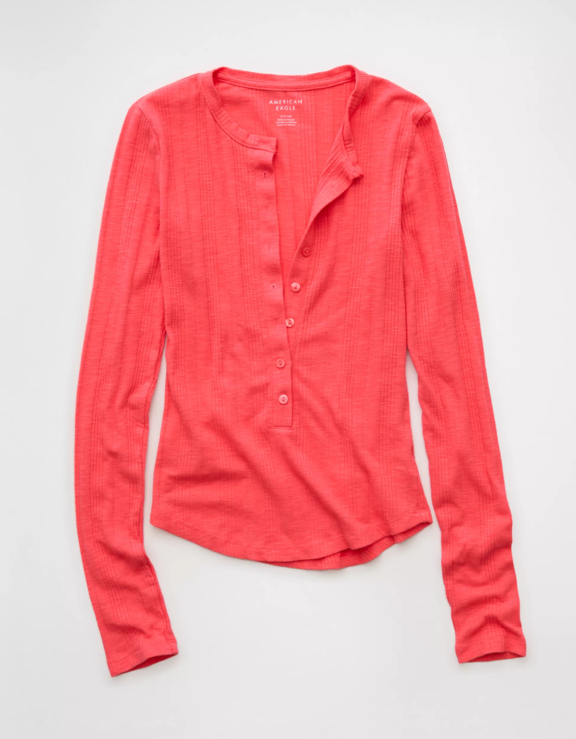 AE Long Sleeve Henley T-Shirt | American Eagle Outfitters (US & CA)