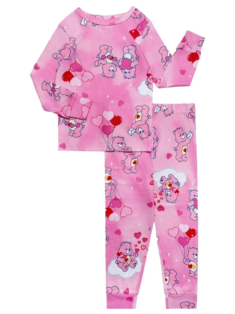 Care Bears Girls 2- Piece Valentine Day Long Sleeve and Pant Pajama Set, Sizes 4-10 | Walmart (US)