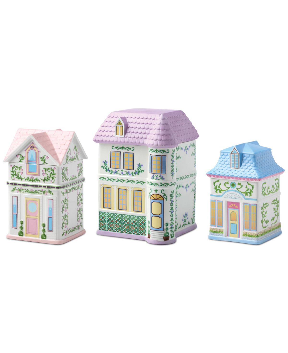 Lenox Village 2nd Edition House Canisters, Set of 3 - Multi | Macy's