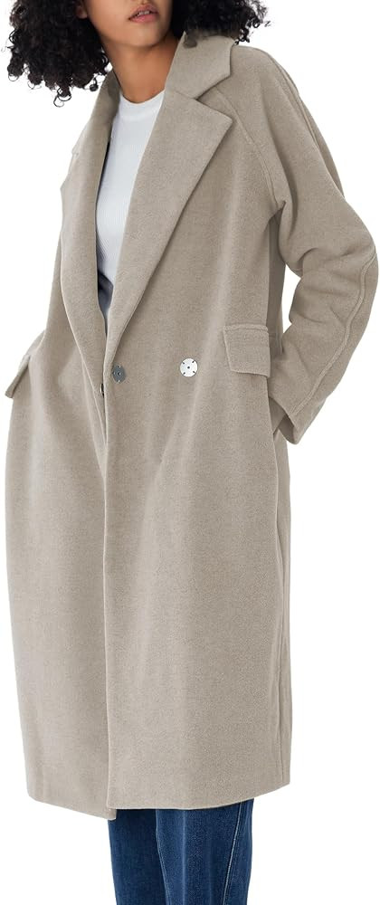 S・DEER Abrigo largo básico en forma de H con solapa casual para mujer de invierno | Amazon (US)