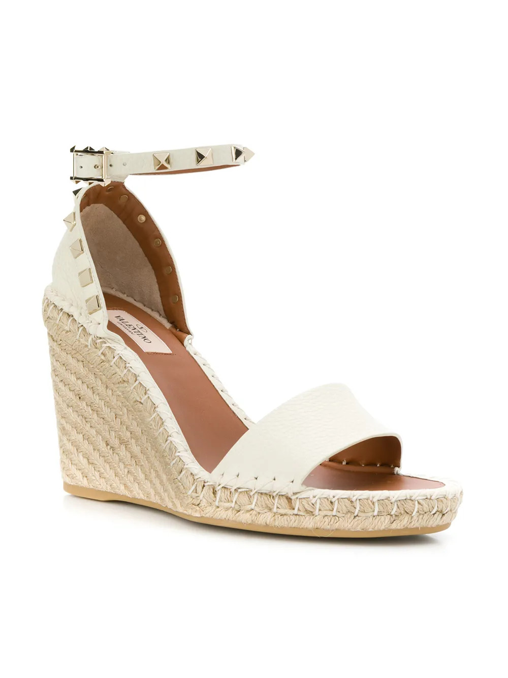 Valentino Garavani Double Rockstud 95mm Wedge Sandals - Farfetch | Farfetch Global