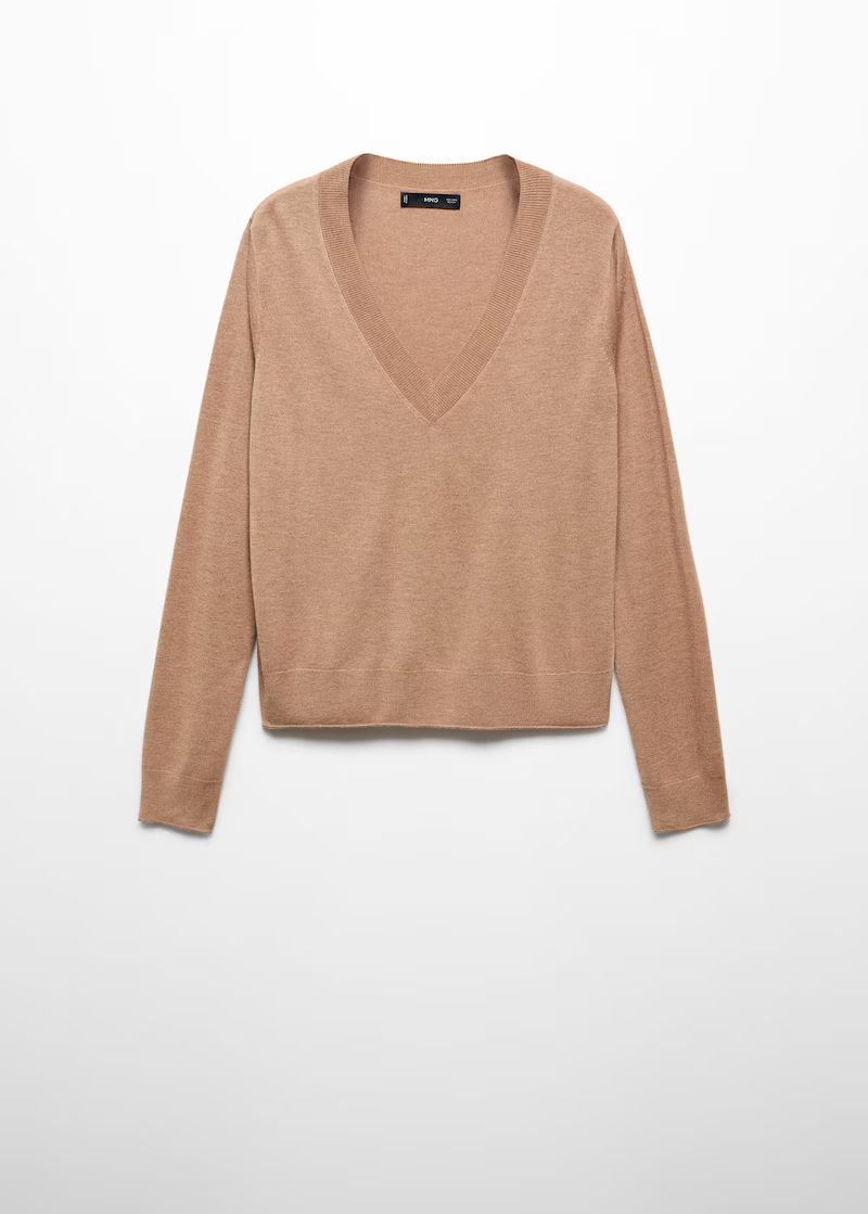 Fine-knit v-neck sweater -  Women | Mango USA | MANGO (US)