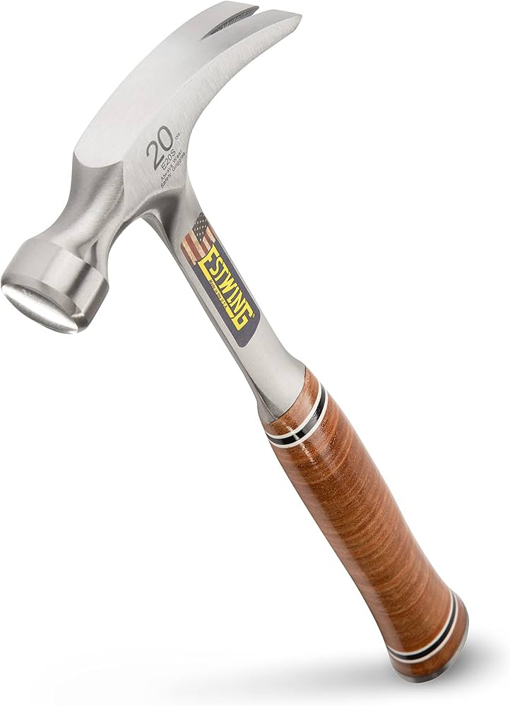 Estwing Hammer - 20 oz Straight Rip Claw with Smooth Face & Genuine Leather Grip - E20S | Amazon (US)