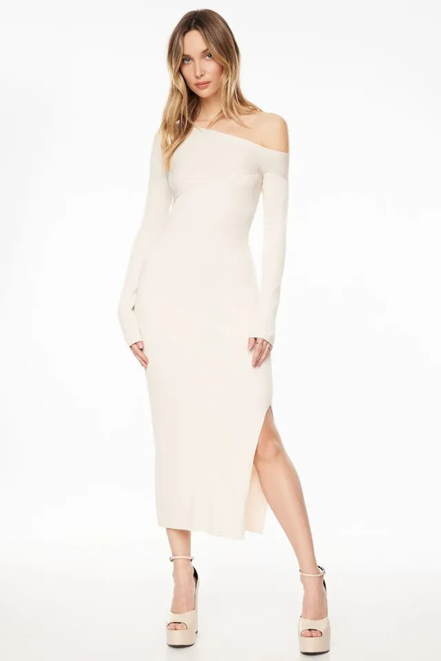 Long Sleeve Asymmetrical Sweater Dress | Dynamite Clothing