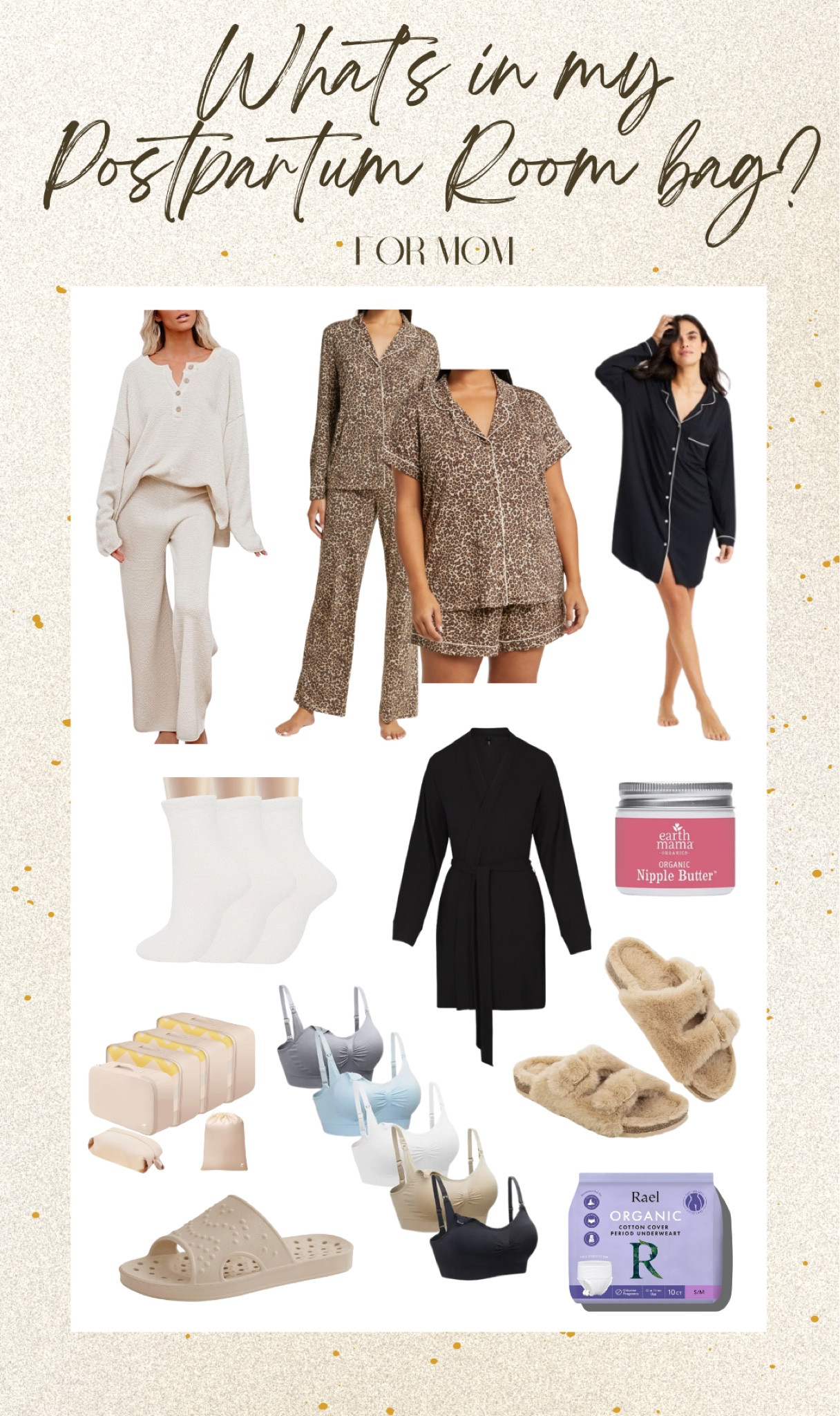 Hospital Bag! What’s in my postpartum room hospital bag! 

The hospital provides all the “take care down there” products but I am bringing my own “diapers” because I have heard the mesh ones the hospital provides don’t stay up very well. 

Don’t forget to pack lots of snacks, long phone charger, toiletries, bath towel, and a pillow! 

#LTKbaby #LTKitbag #LTKbump