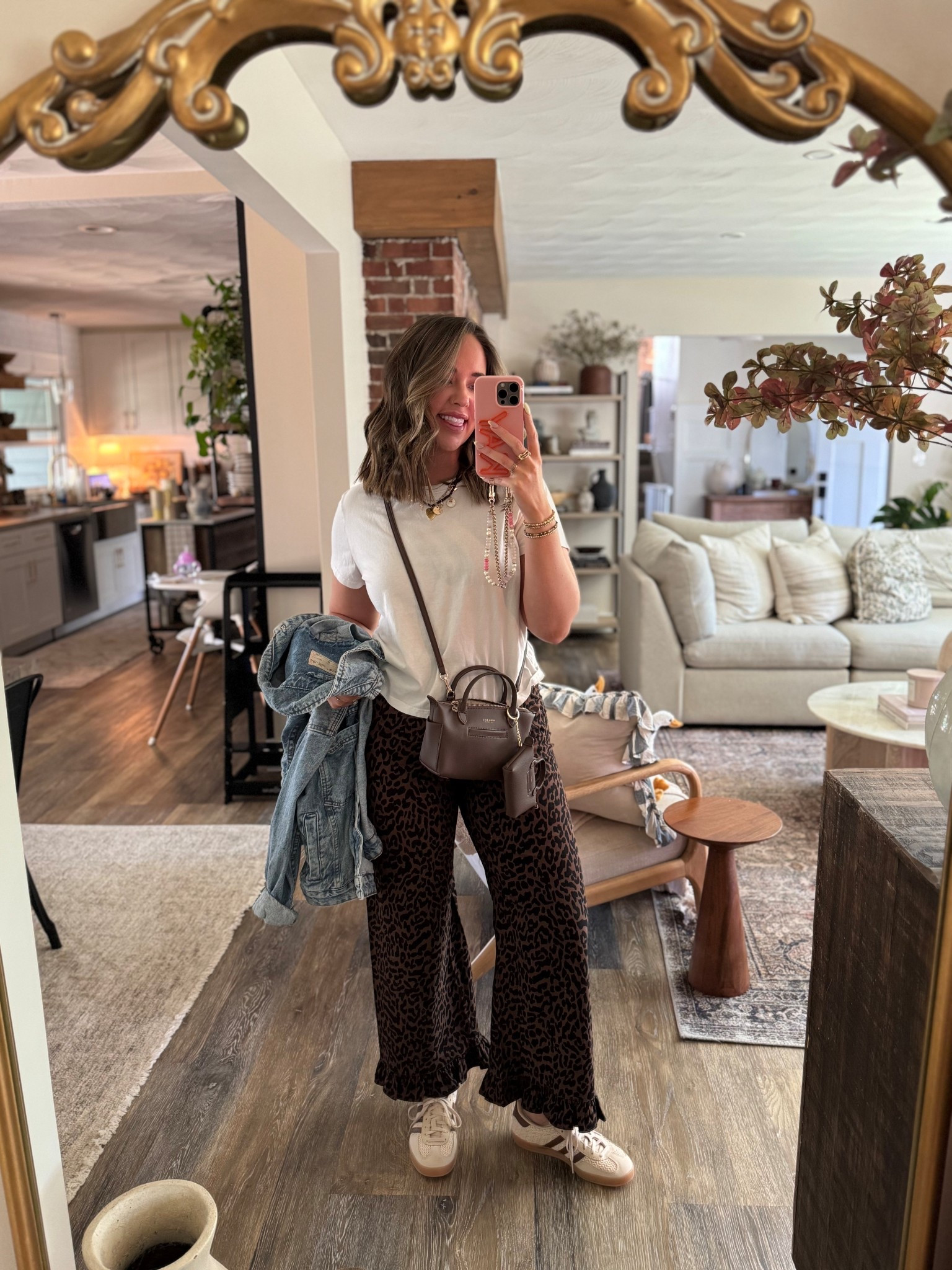 Yesterdays outfit! These pants are sooo cute, also come in gingham! 😍 in a size 29 and they fit great. Tee is a fave, love how short is it!

Maeve, Anthropologie, little bag, Mina Baie bag, crossbody, adidas, fall sneakers, free people 

#LTKSeasonal #LTKShoeCrush #LTKFindsUnder100