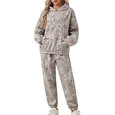 Camo Sweatsuits for Women Set 2 Piece Camo Hoodies Maple Leaf Print Oversized Sweatshirt Lounge S... | Amazon (US)