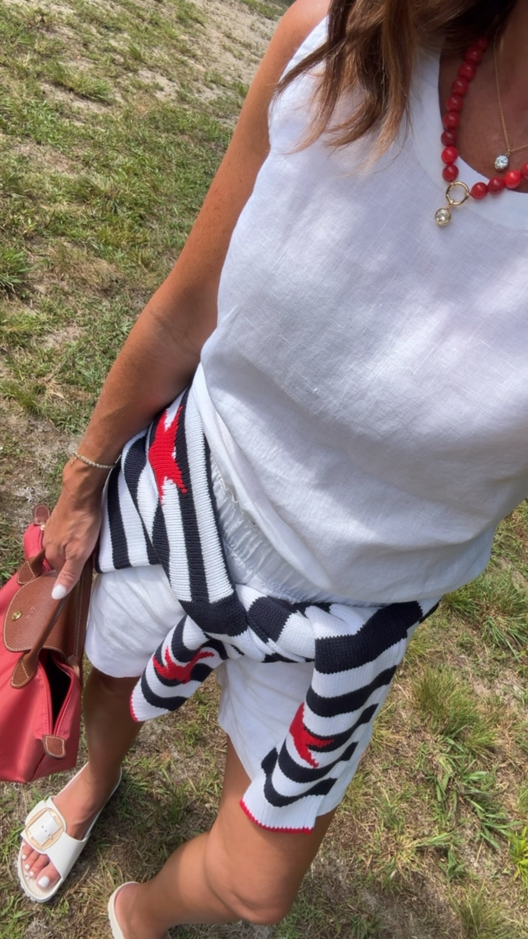 July 4th style. Americana style. White linen. 
Top & shorts XS. Cardigan S.

#LTKootd #LTKSaleAlert #LTKSeasonal