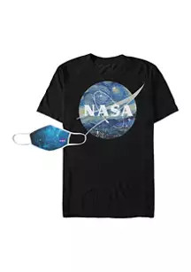 Starry NASA Combo Graphic T-Shirt and Mask | Belk
