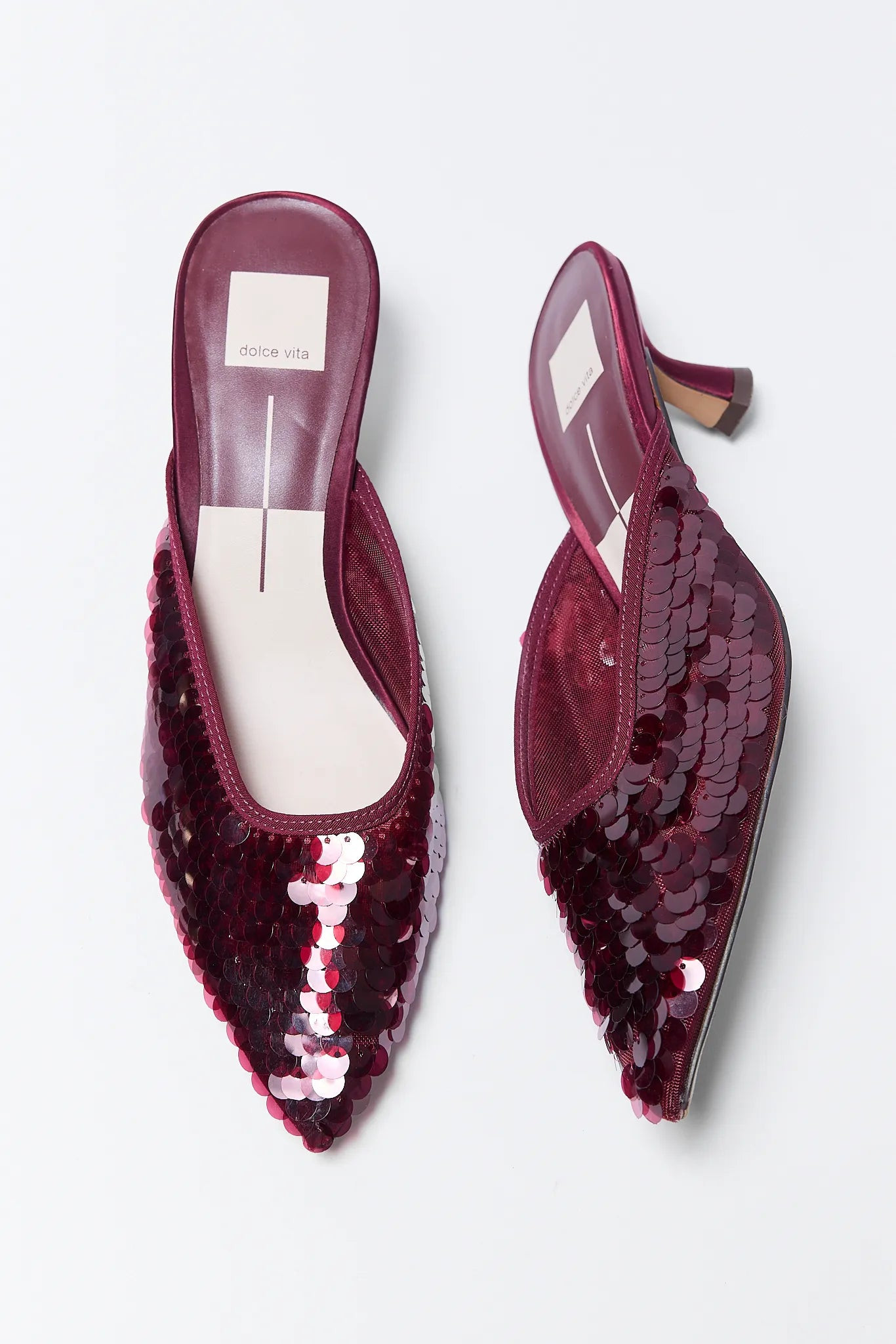Cleo Burgundy Sequin Heels | Avara