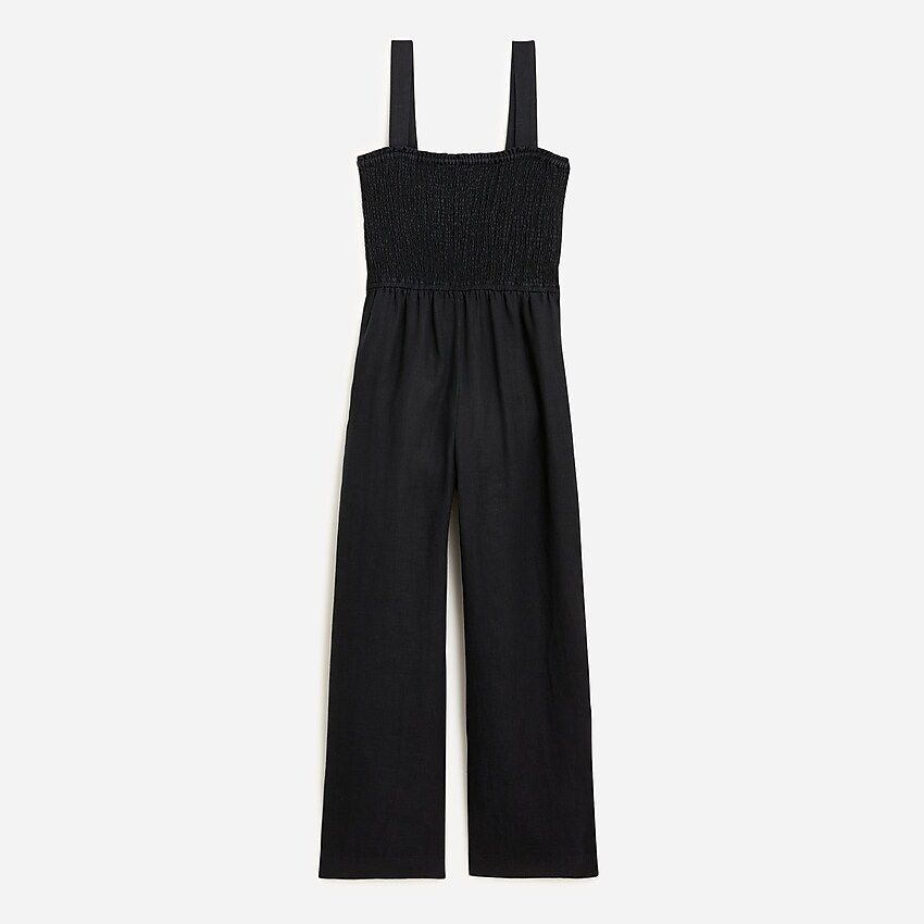 Smocked linen jumpsuit | J.Crew US