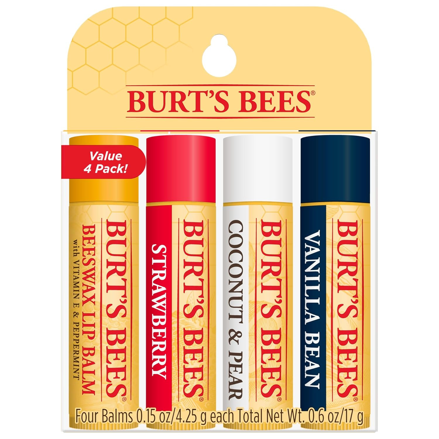 Burt's Bees Lip Balm Stocking Stuffers, Moisturizing Lip Care Christmas Gifts, Original Beeswax, ... | Amazon (US)