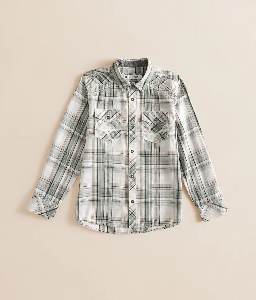 Boys - Plaid Stretch Shirt | Buckle