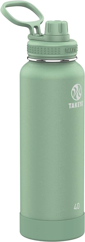 Takeya Actives Insulated Stainless Steel Water Bottle with Spout Lid, 40 Ounce, Cucumber | Amazon (US)