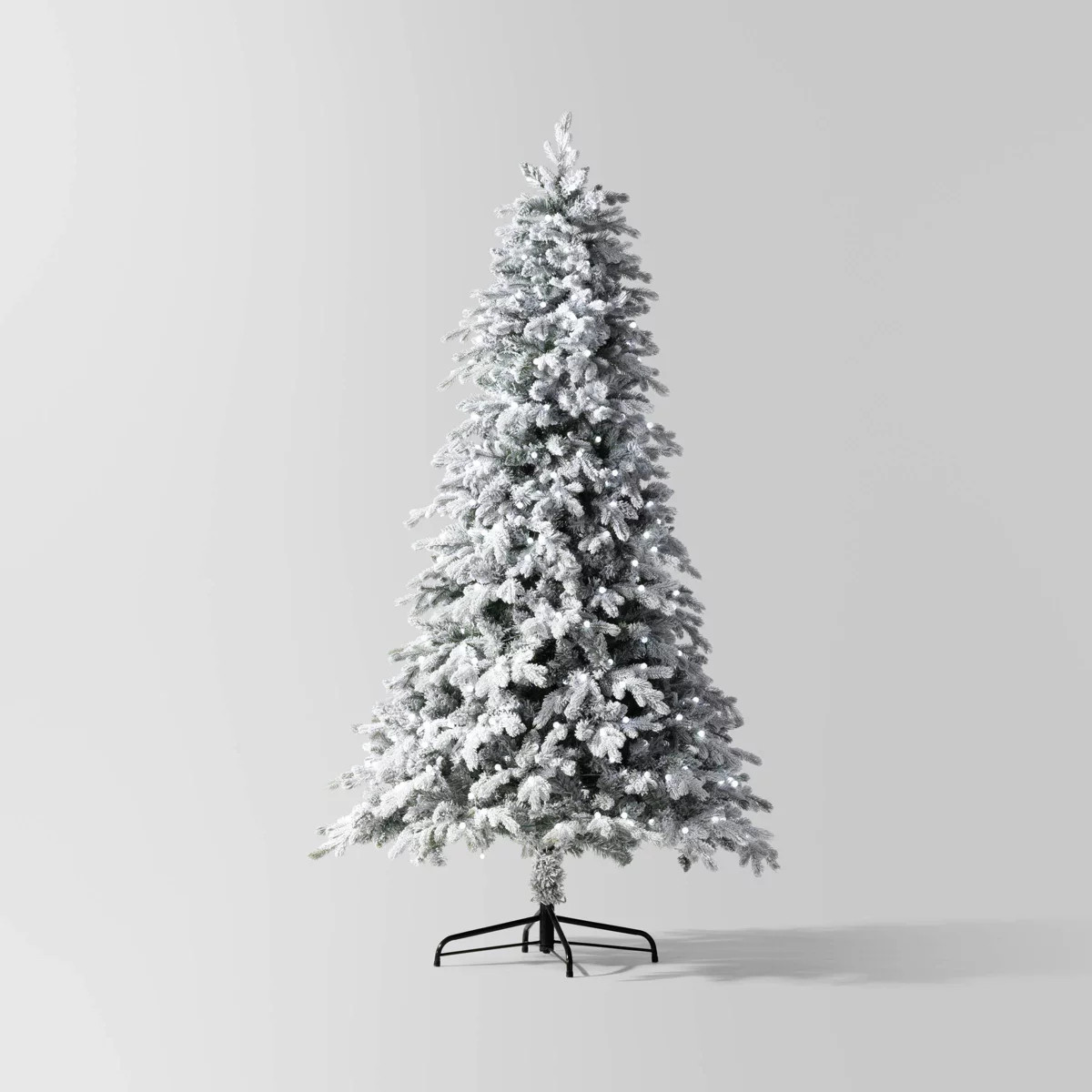 7.5' Pre-Lit Flocked Balsam Artificial Christmas Tree with Power Pole and Foot Pedal - Wondershop... | Target