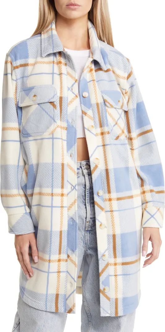 Plaid Long Polar Fleece Shacket | Nordstrom