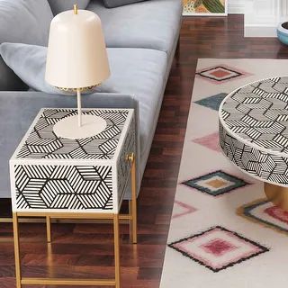 Bone Inlay Side Table | Bed Bath & Beyond