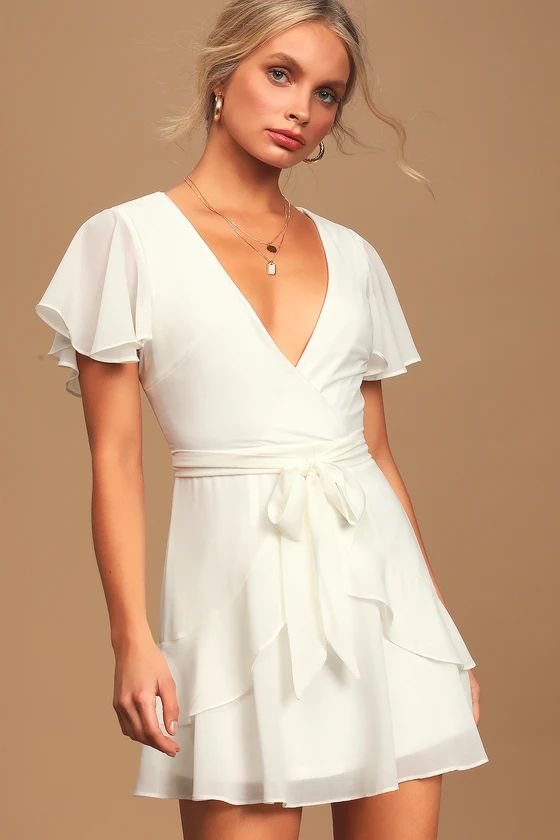 Sweet Like You White Ruffled Mini Dress | Lulus (US)