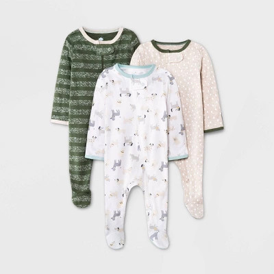 Baby Boys' 3pk Basic Puppies Sleep N' Play - Cloud Island™ Beige | Target