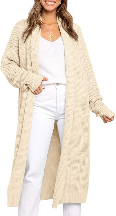 LILLUSORY Long Cardigan Sweaters for Women Fall Trendy Oversized Open Front Winter Coat | Amazon (US)