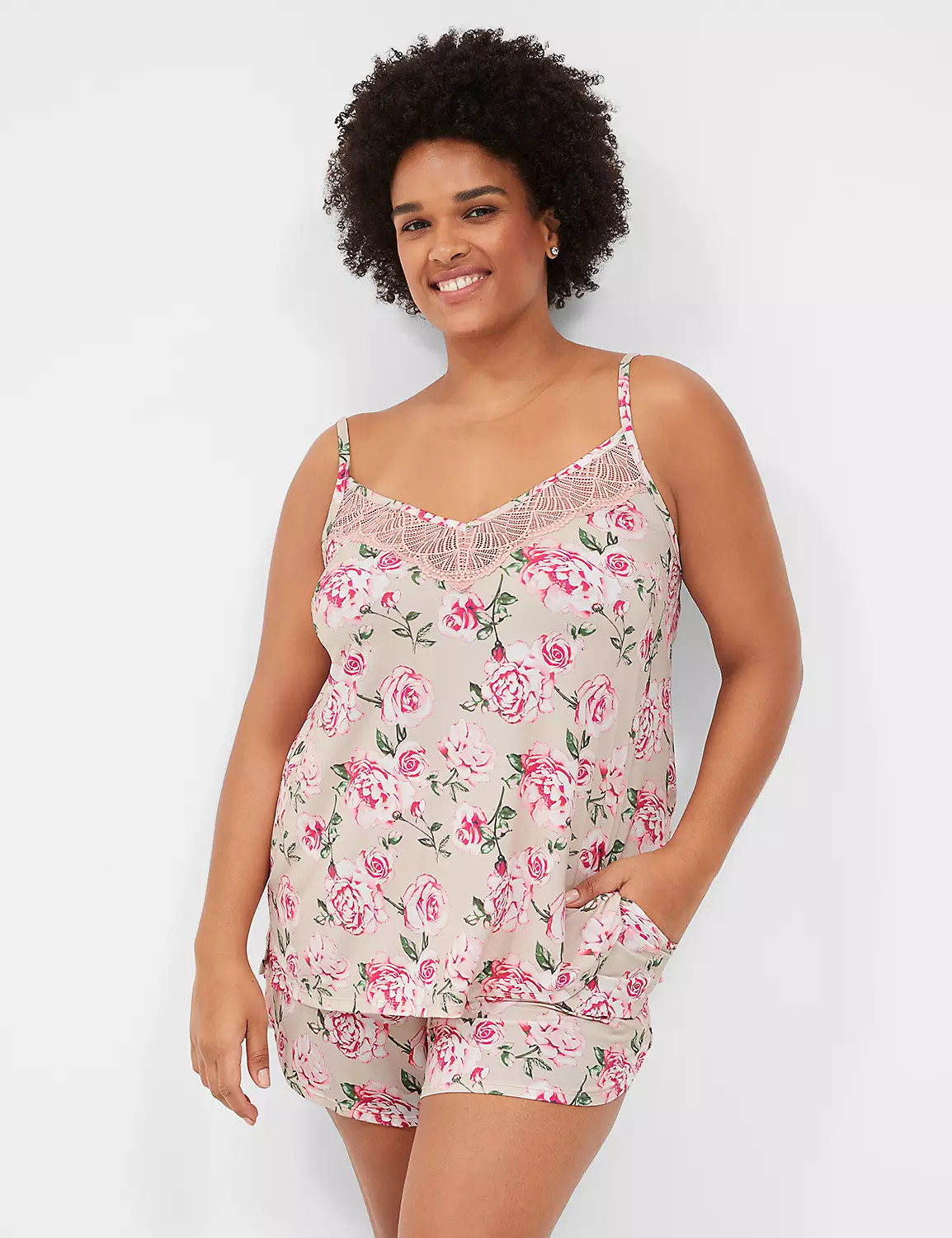 DreamyCool Lace-Trim Cami & Short PJ Set | LaneBryant | Lane Bryant (US)