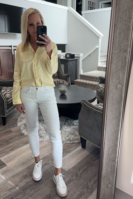 Who says white is to be worn after Memorial Day only??! 

#whitejeans
#spring fashion
#nordstrom 

#LTKfindsunder100 #LTKover40 #LTKworkwear