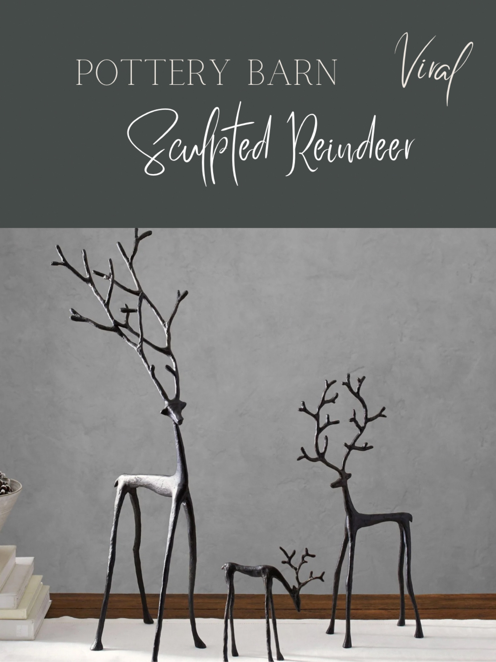 Viral Pottery Barn Reindeer, these sold out fast last year, Bronze Sculpted Reindeer, Holiday accent decor

#LTKHoliday #LTKfindsunder100 #LTKhome