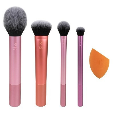 Real Techniques Everyday Essentials Makeup Brush Kit - 5pc: Synthetic Bristles, Aluminum Handles, Multi-Use Brushes | Target