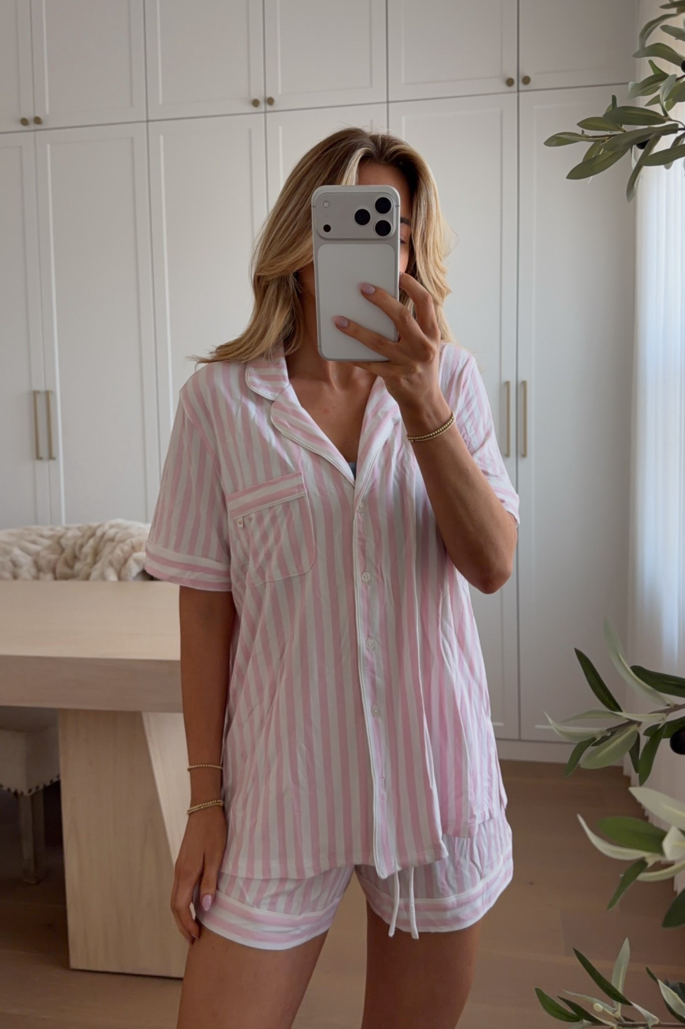 wearing a small