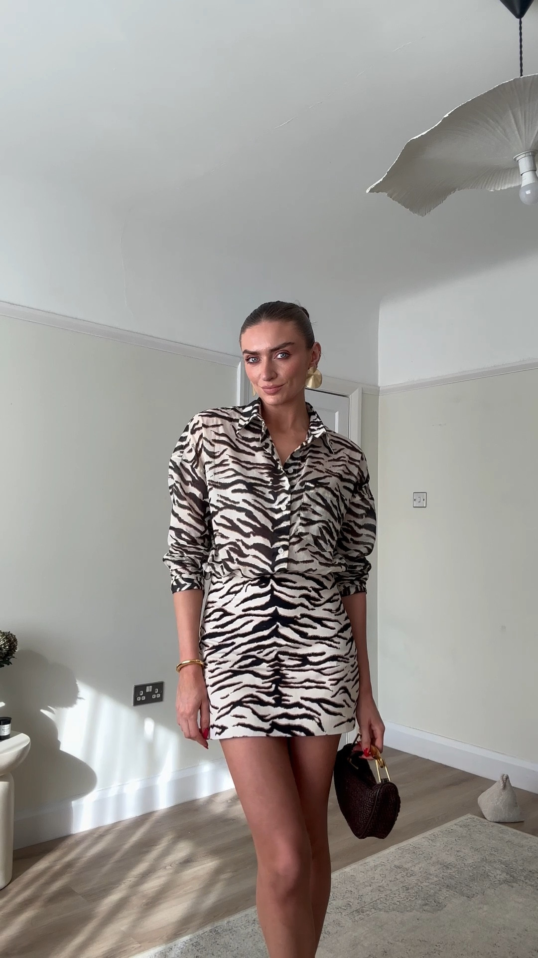 This H&M zebra shirt and the matching skirt! 

Wearing a small in the shirt and size 8 in the skirt 