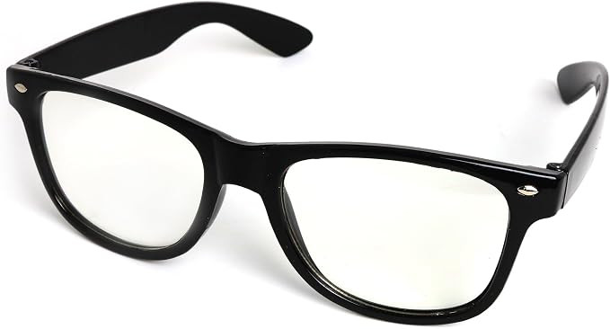 Skeleteen Retro Nerd Costume Glasses - Oversized Black Hipster Eyeglasses With Clear Lenses - 1 P... | Amazon (US)