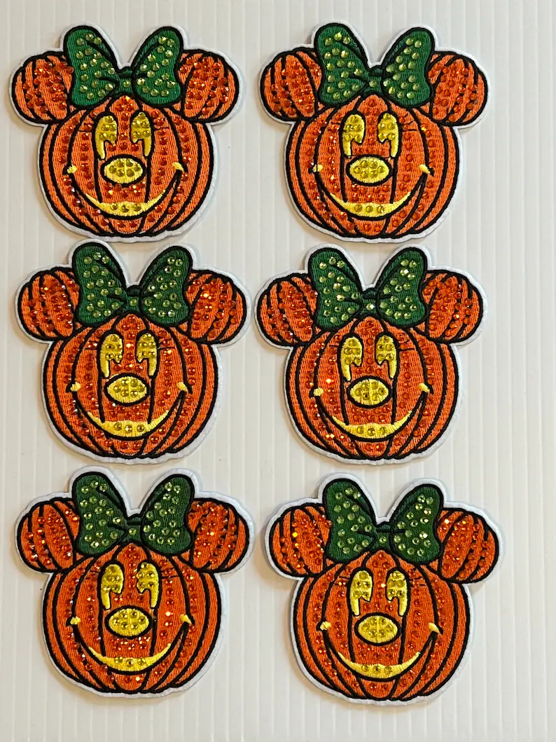 Disney Patch | Minnie Pumpkin Patch | Crystal Patch | Patch Nylon Bag | Disney Appliqué | Patche... | Etsy (US)