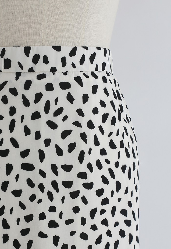 Something About Spot Chiffon Skirt in Ivory | Chicwish