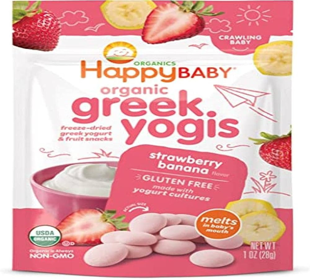 Happy Baby Organics Greek Yogis Freeze-Dried Greek Yogurt and Fruit Snacks, Strawberry Banana, 1 ... | Amazon (US)