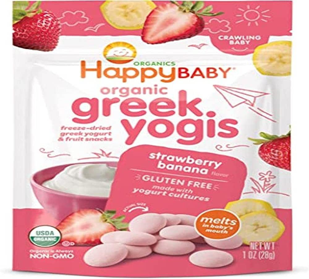 Happy Baby Organics Greek Yogis Freeze-Dried Greek Yogurt and Fruit Snacks, Strawberry Banana, 1 ... | Amazon (US)