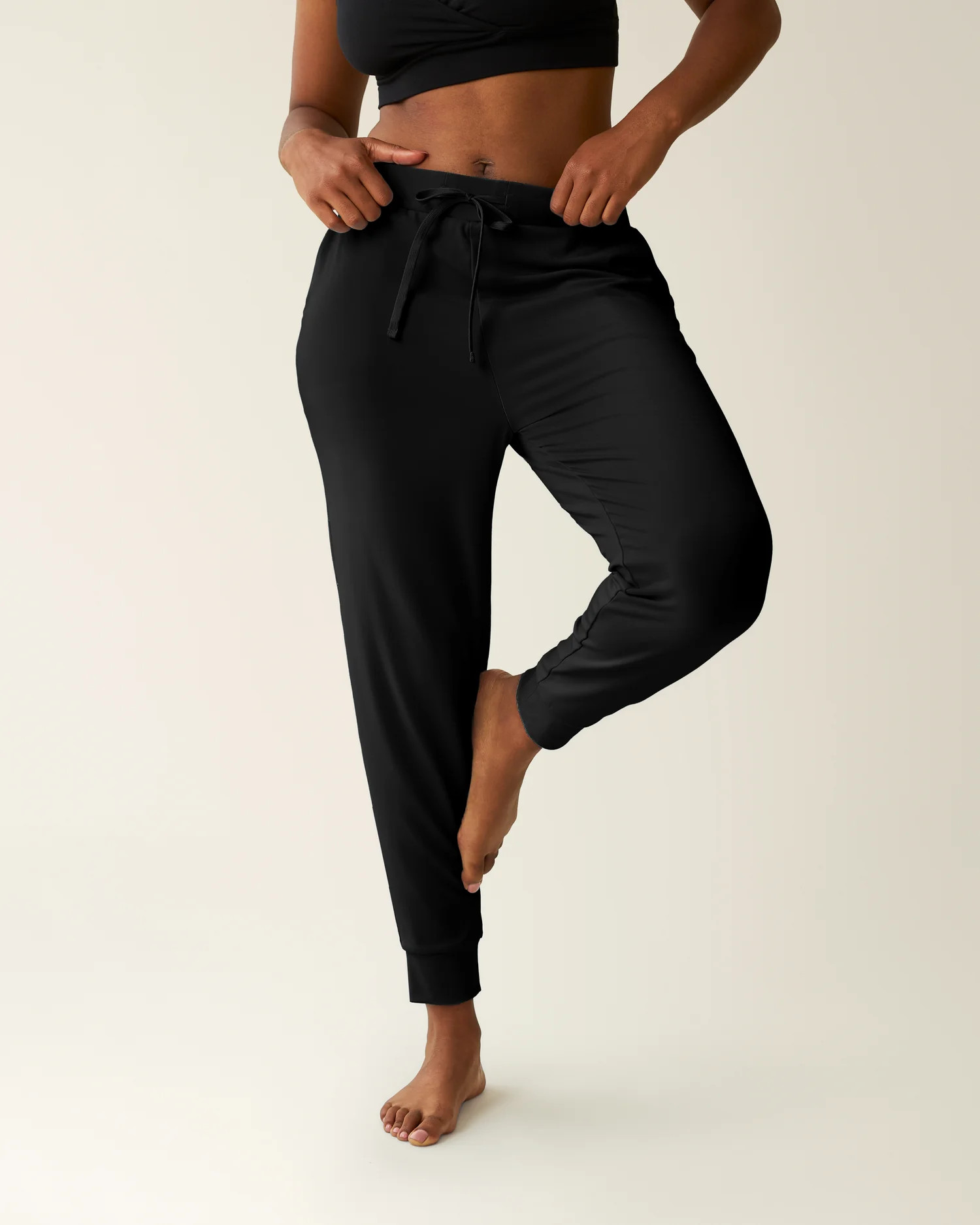 Brushed Bamboo Maternity & Postpartum Jogger | Black - Kindred Bravely | Kindred Bravely